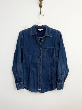 Vintage Emanuel Ungaro Denim Button Down Shirt Womens 6 Chambray Long Sleeve Top